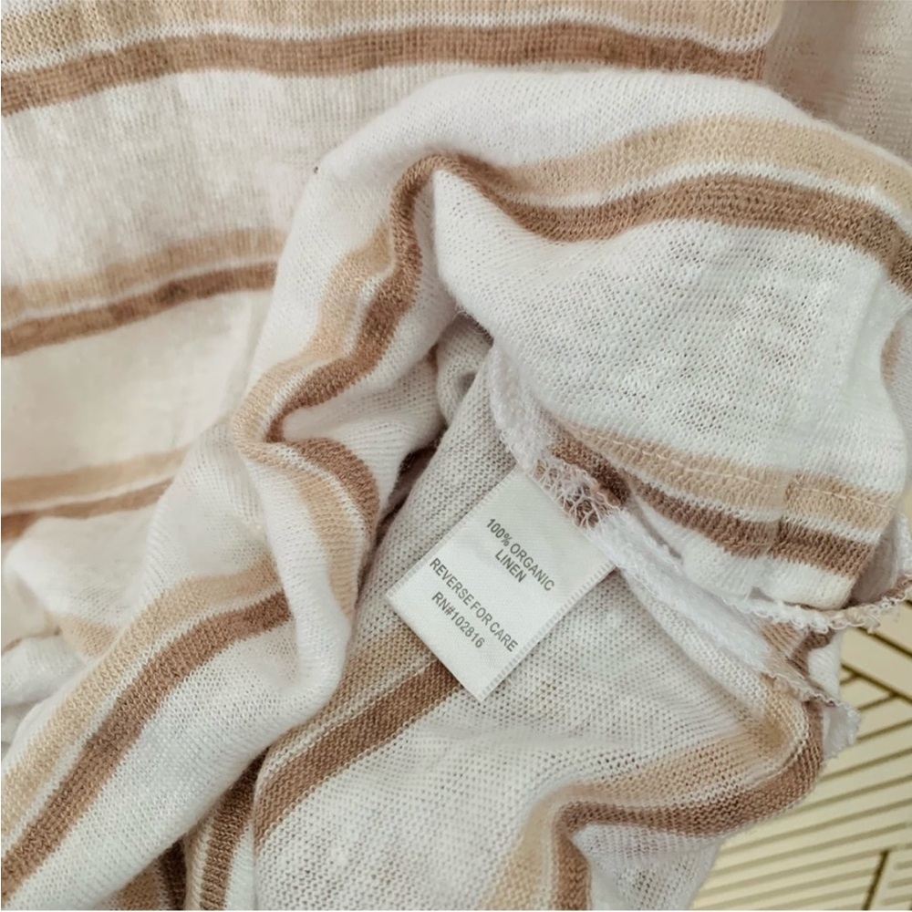 Garnet Hill Women's 100% Organic Linen Dress Dolman Sleeve Striped Size Medium - Picture 6 of 11